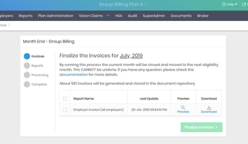 screenshot of C-DAT Pension Admin System
